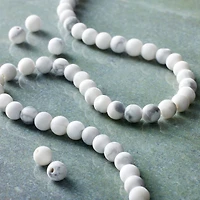 White & Gray Matte Howlite Round Beads, 4mm by Bead Landing™