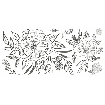 RoomMates Beth Schneider Floral Sketch Peel & Stick Giant Wall Decals