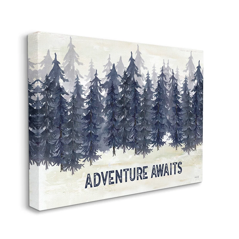 Stupell Industries Blue Adventure Awaits Pine Tree Forest Wall Accent