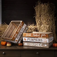 Glitzhome® Wooden Pumpkin Crate Set