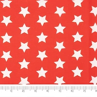SINGER Patriotic White Stars On Red Cotton Fabric