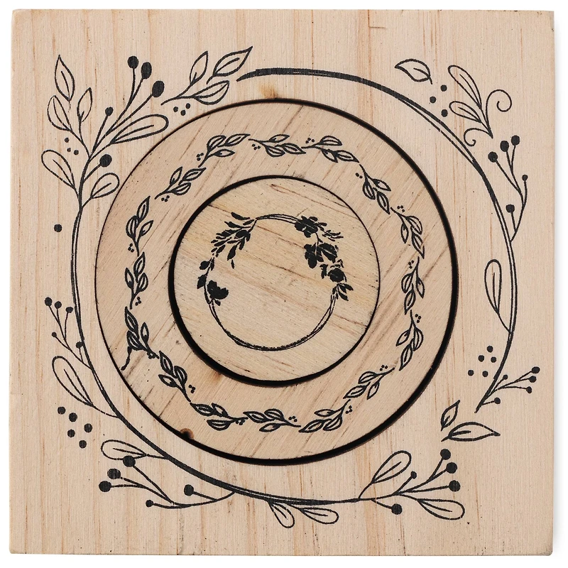 Nesting Circle Wreath Wood Stamp Set by Recollections™