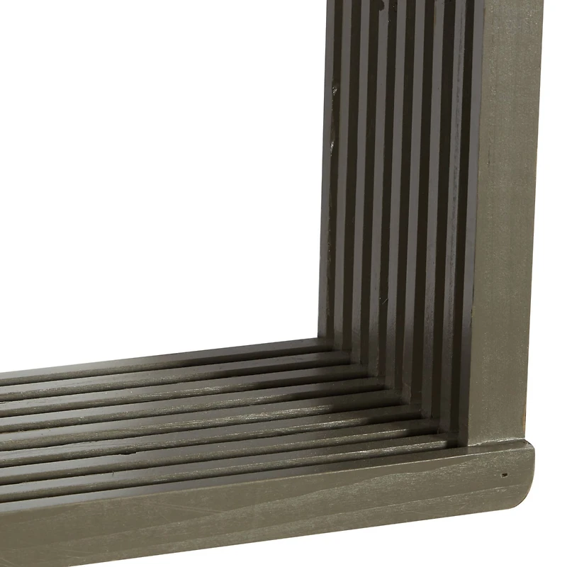 Gray Wood Contemporary Wall Shelf