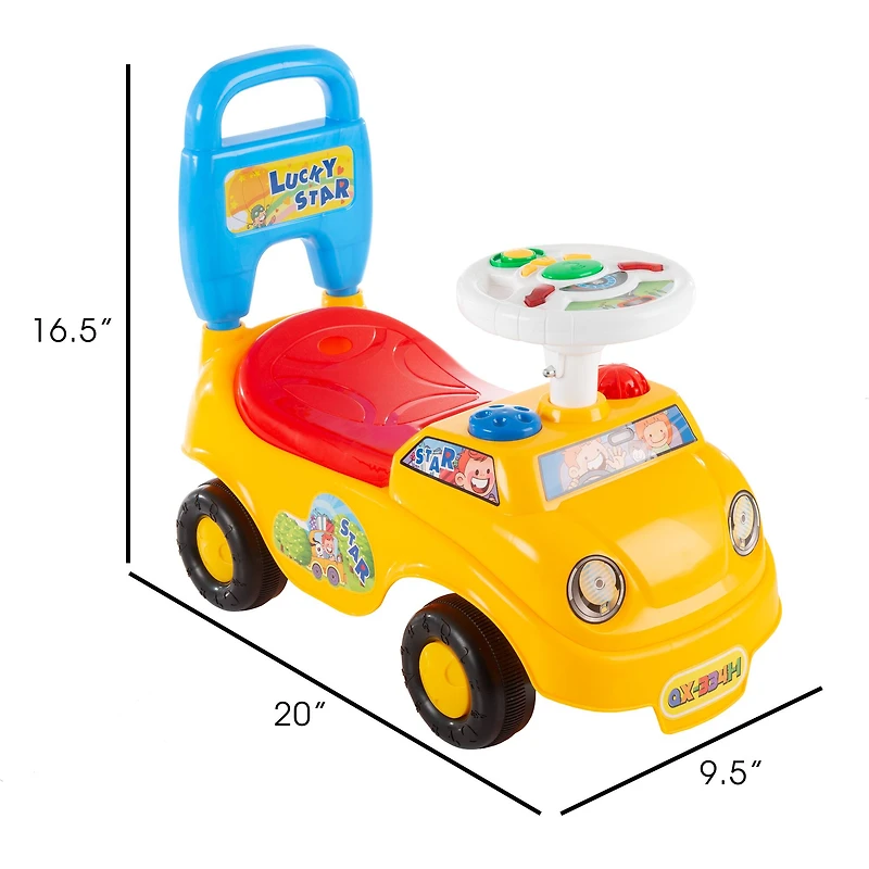 Toy Time Yellow Ride-On Activity Car