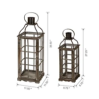 Glitzhome® Oversized Wood & Metal Lantern Set