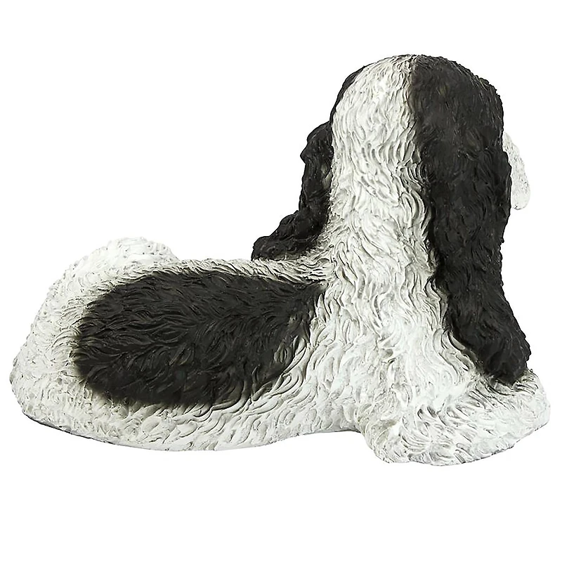 Design Toscano 10" Black & White Cocker Spaniel Puppy Dog Statue