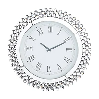 Silver MDF Glam Wall Clock, 20" x 2" x 20"