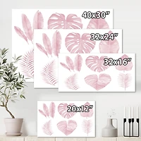 Designart - Tropical Pink Watercolour Leaves I
