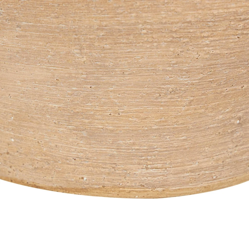 17" Beige Ceramic Wide Textured Vase