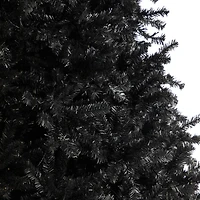 10ft. Pre-Lit Black Artificial Christmas Tree, Clear LED Lights