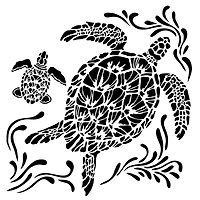 The Crafter's Workshop Sea Turtles Stencil, 6" x 6"