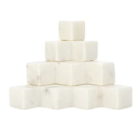 Hello Honey® 5" White Decorative Marble Stairstep Bookends Set