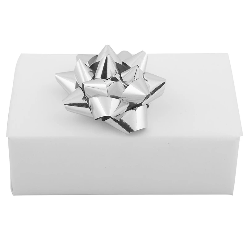 JAM Paper 3.5" Silver Gift Bow, 12ct.