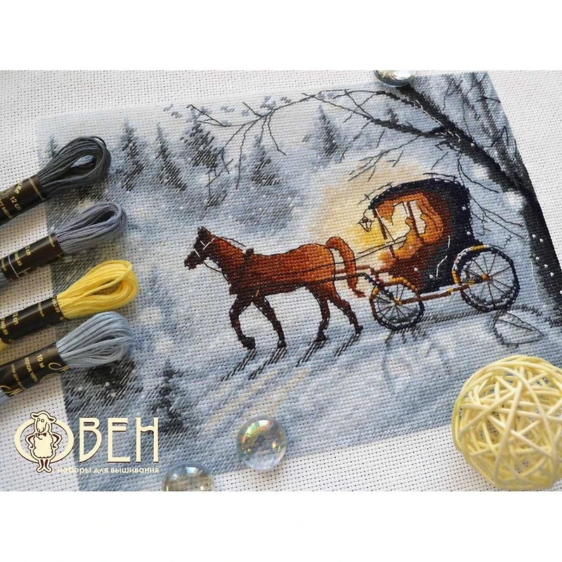 Oven Evening Walk Cross Stitch Kit