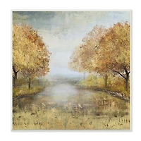 Stupell Industries Golden Autumn Tree Forest Landscape Contemporary Scene, 12" x 12"