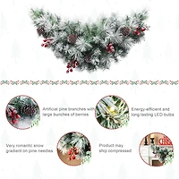Glitzhome® 3ft, Pre-Lit Pinecones & Berries Artificial Christmas Swag