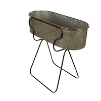 38" Gray Metal Farmhouse Planter