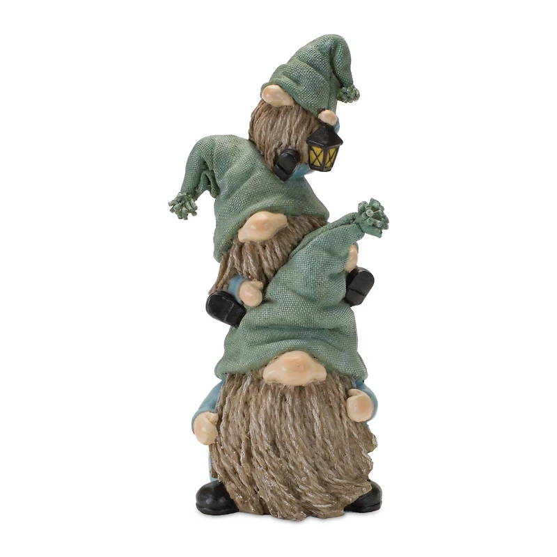 11" Faux Stone Garden Gnome Stacking Figurines, 2ct.