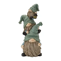 11" Faux Stone Garden Gnome Stacking Figurines, 2ct.