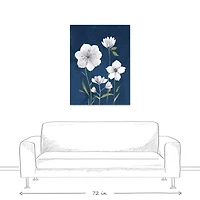 Bright Navy Flowers 30" x 40" Canvas Wall Art