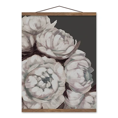 Flower Focus  16" x 20" Teak Hanging Canvas