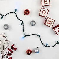 50ct Blue and White LED Wide Angle Mini Christmas Lights  16.25ft Green Wire