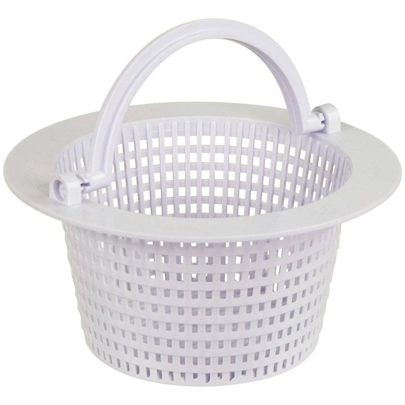 6.25" White Swimming Pool Skimmer Basket with Handle