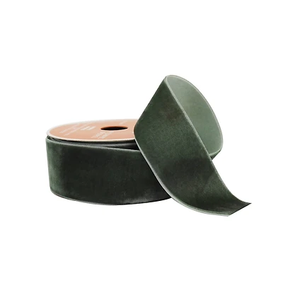1.5" x 3yd. Green Velvet Ribbon by Celebrate It® Blush Romance