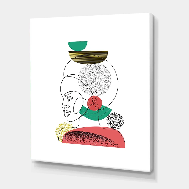 Designart - One Line Portrait of African American Women II