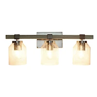 Lalia Home Barnlit 3 Light Metal & Glass Shade Vanity