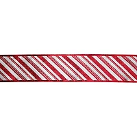 2.5" x 20ft. White & Red Glitter Diagonal Stripes Wired Ribbon by Celebrate It®