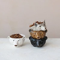 Hello Honey® 7.25" Animal Head Stoneware Bowl Set