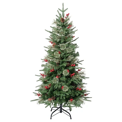4.5ft. Unlit Virginia Pine with Berries & Pinecones Artificial Christmas Tree