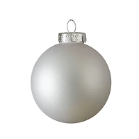40ct. Shiny & Matte Silver Glass Ball Ornaments