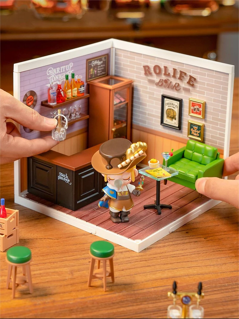 Rolife® Super Creator Leisurely Cheers Bar DIY Miniature Kit