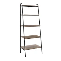 Walker Edison 72" Mocha Industrial Modern Ladder Bookshelf