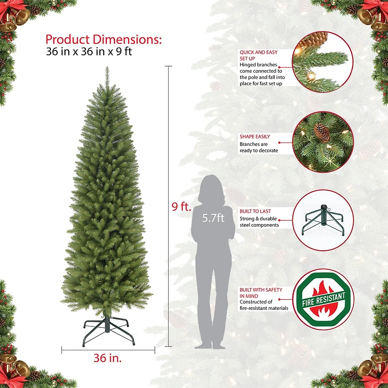 9ft. Unlit Pencil Fraser Fir Artificial Christmas Tree