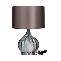 Black Polyester Transitional Table Lamp, 20" x 17" x 14"