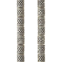 Silver Snake Carved Metal Tube Beads, 9mm by Bead Landing™