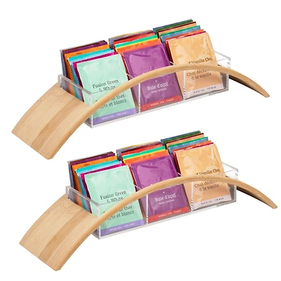 Mind Reader Modern Collection Rayon from Bamboo and Acrylic Tea Bag Caddy, 2ct.