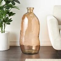 29" Brown Spanish Bottle Glass Vase