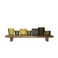 Hello Honey® Wooden Footed Tray & Votive Holder Set