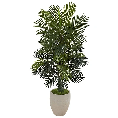 4.4ft. Areca Palm Artificial Plant in Sand Colored Planter