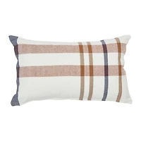 20'' Plaid Cotton Lumbar Pillow Cover