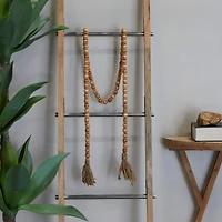 6.5ft. Brown Mango Wood Handmade Beaded Garland with Tassel