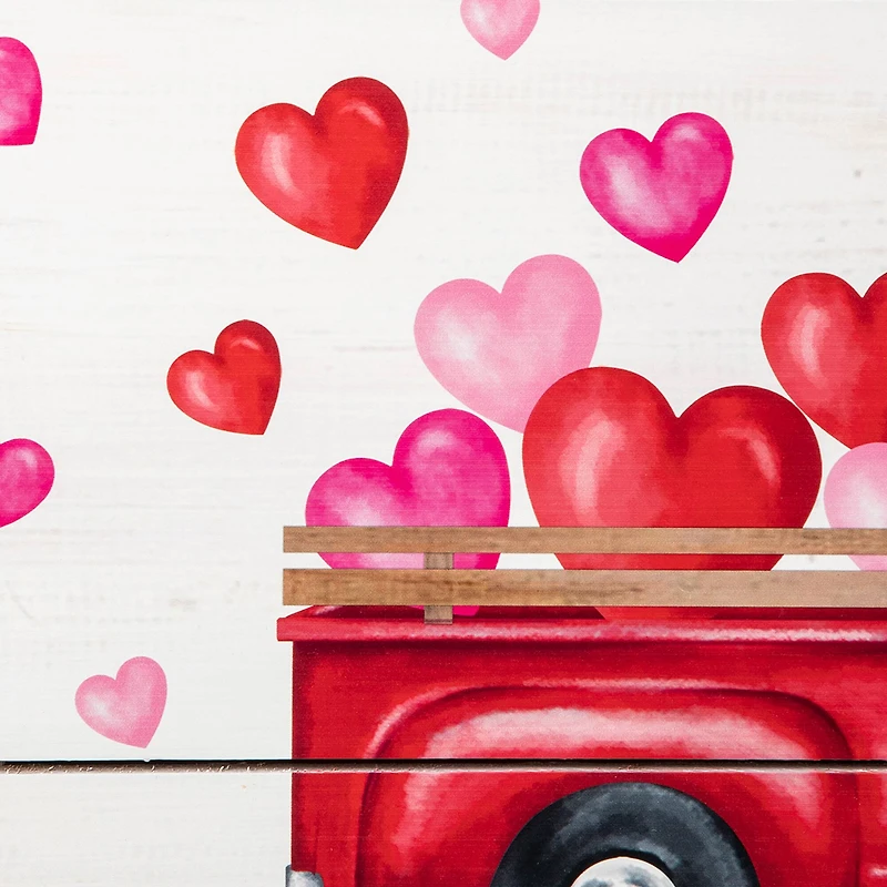 Glitzhome® 24" Wooden Valentine's Truck Wall Sign