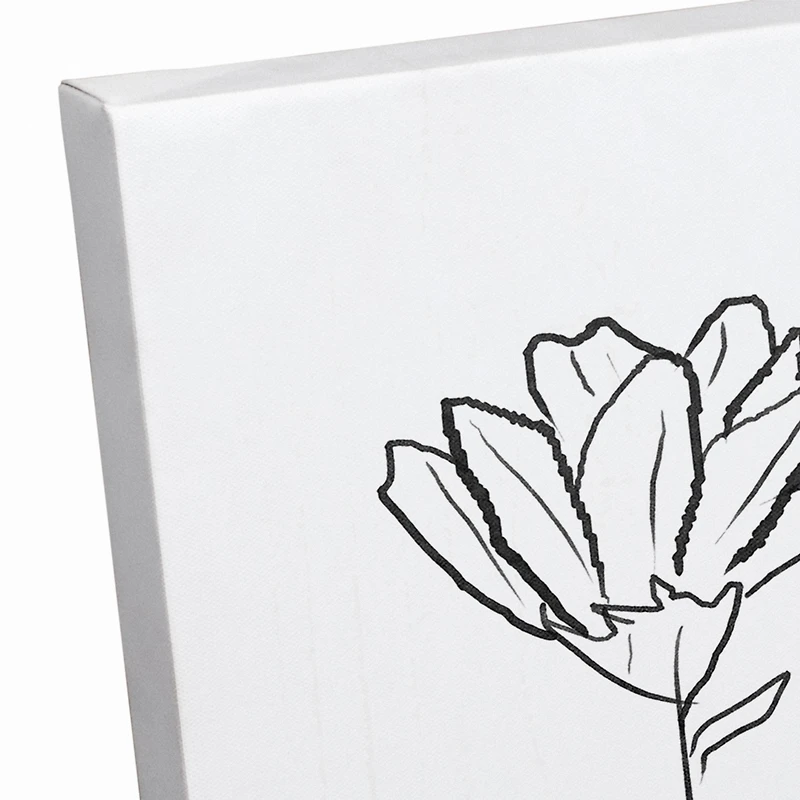 Simple Floral Drawing Canvas Wall Art