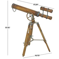 18" Brass Metal Telescope Decoration