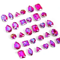 CousinDIY Silver Siam AB Glass Sew-On Rhinestones, 32ct.