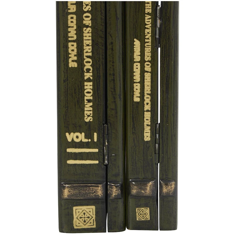 Green Wooden Sherlock Holmes Storage Faux Book Box Set